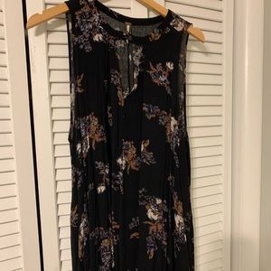 Black floral free people tunic